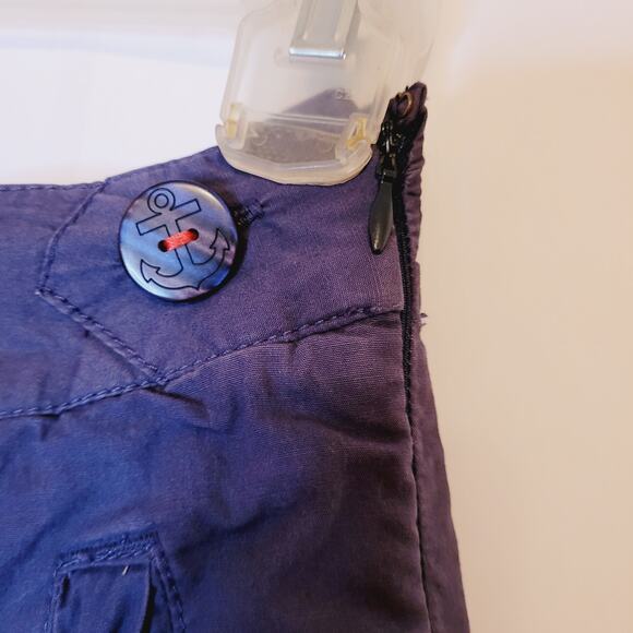 Merona blue and white nautical boat print pleated knee length skirt sz 2 preppy - Picture 11 of 11